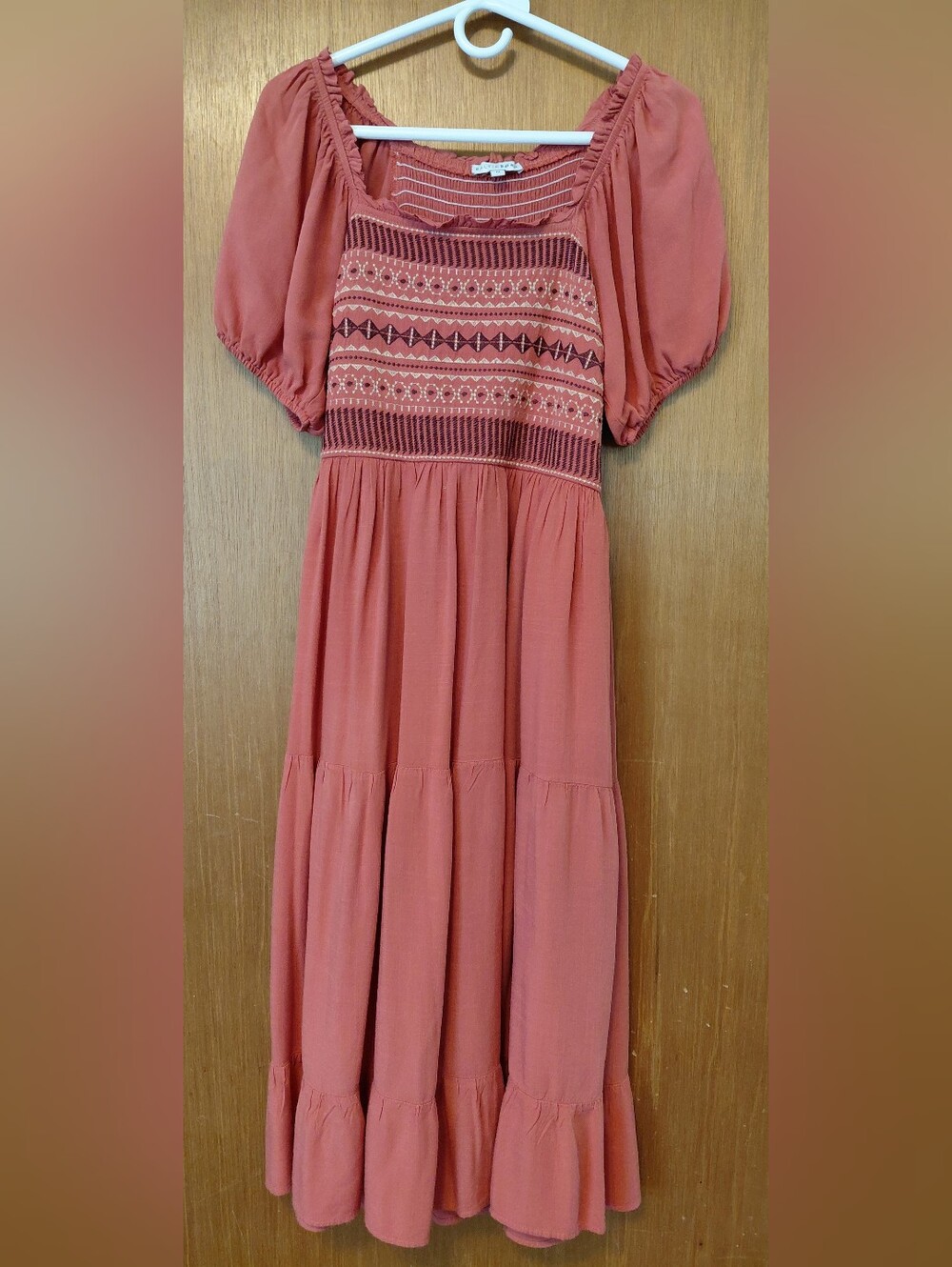 Baltic Born Rust Embroidered Maxi Dress
